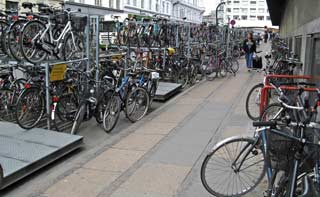 Double-decker parking near the central station